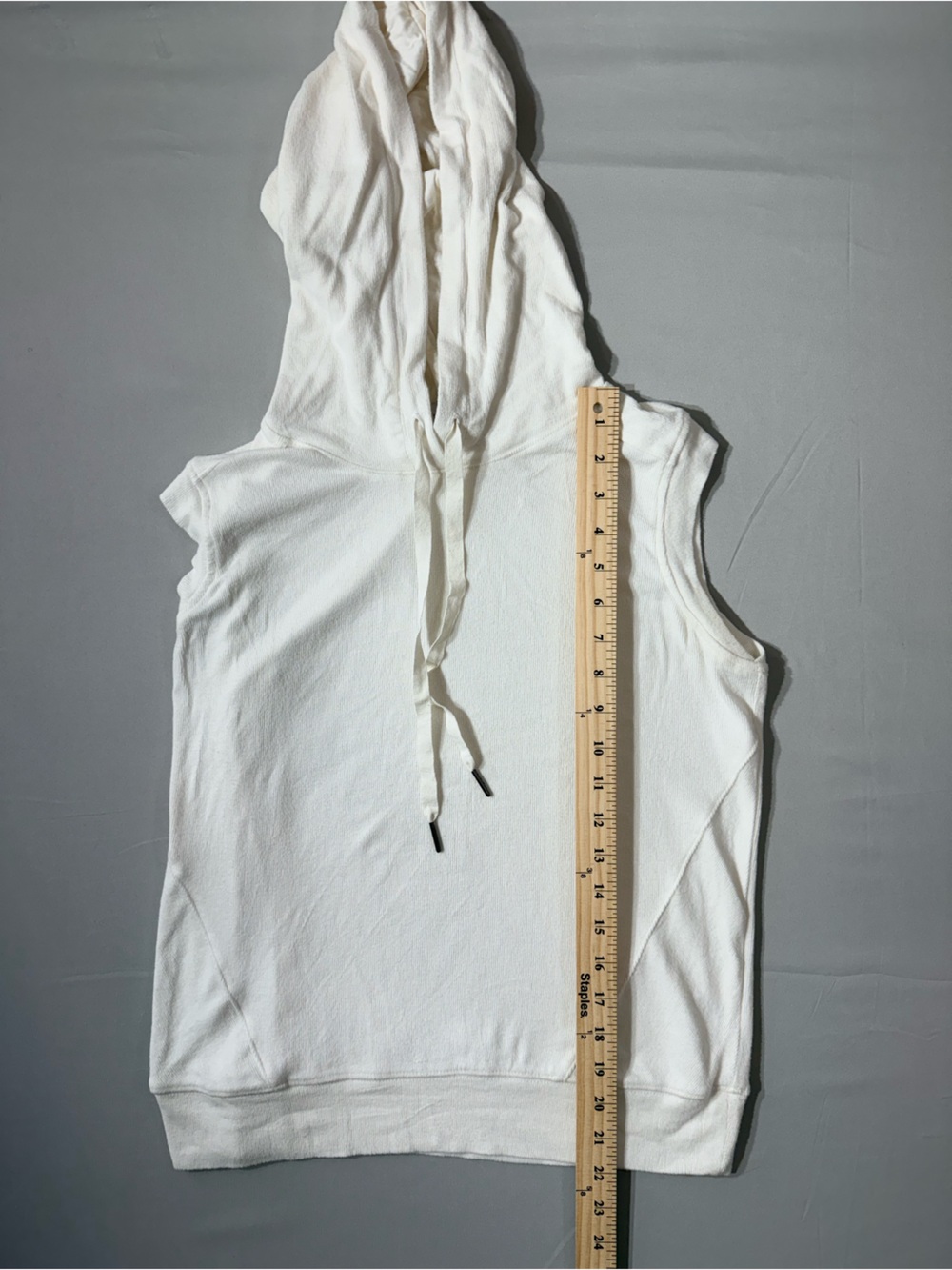 Evereve Zoey Sleeveless Hooded Pullover sweatshirt - Cream - Picture 5 of 6